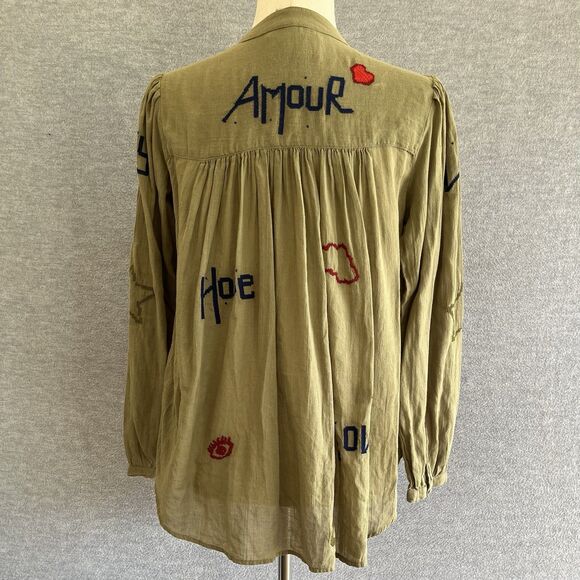 Berenice Paris Cassandra Lucky Embroidered Top Size 34 Whimsical Fun Cool Girl - Picture 4 of 16